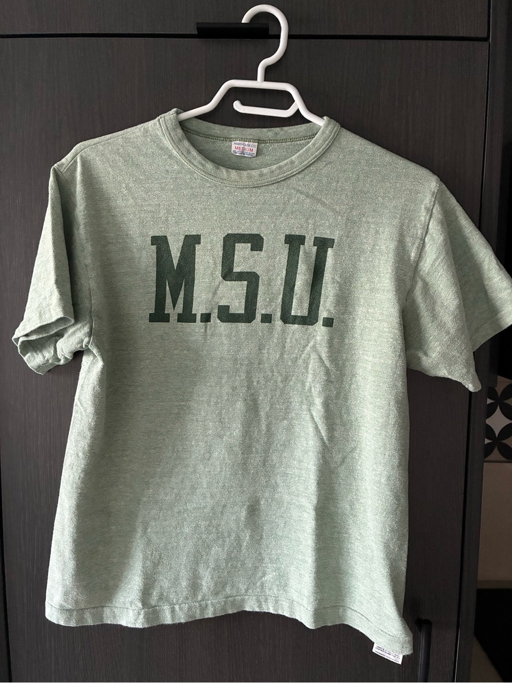 Warehouse & Co MSU Made in Japan Crewneck T-Shirt in Heather Green